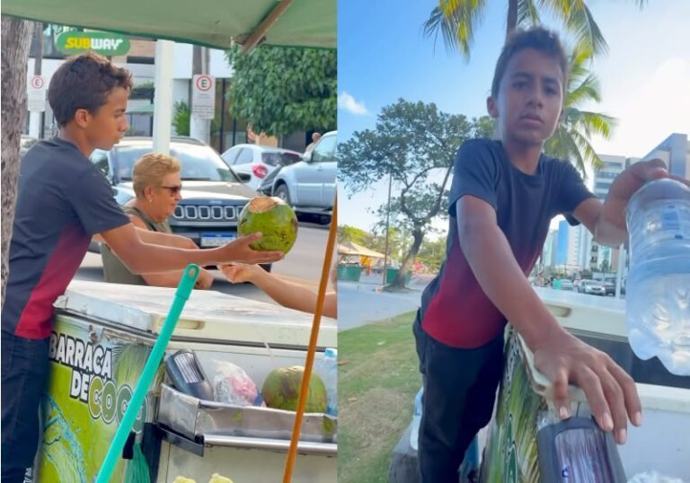 Menino de 12 anos dá água de graça a desconhecido e ganha surpresa para toda a família
