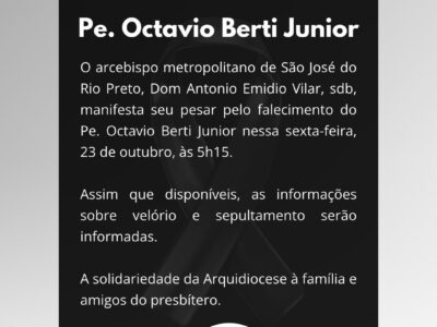 Padre Berti morre aos 63 anos em Rio Preto após lutar contra o câncer