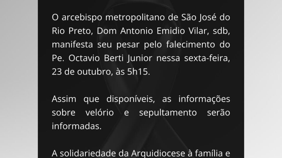 Padre Berti morre aos 63 anos em Rio Preto após lutar contra o câncer