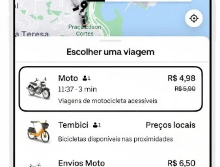 Uber Moto anuncia viagens com preço fixo de R$ 4,98 para curtas distâncias